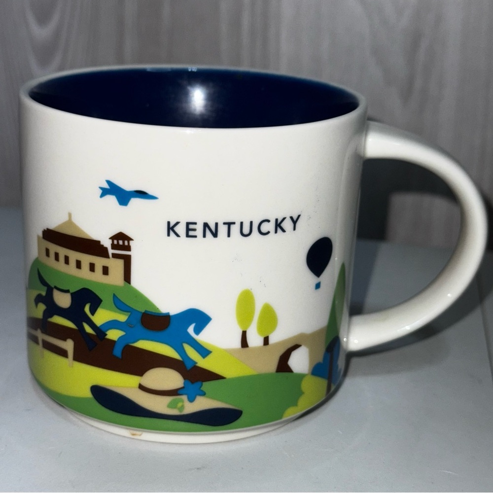 Starbucks Kentucky YAH You Are Here 14oz Coffee Cup Mug 2015‎ Horse Equestrian